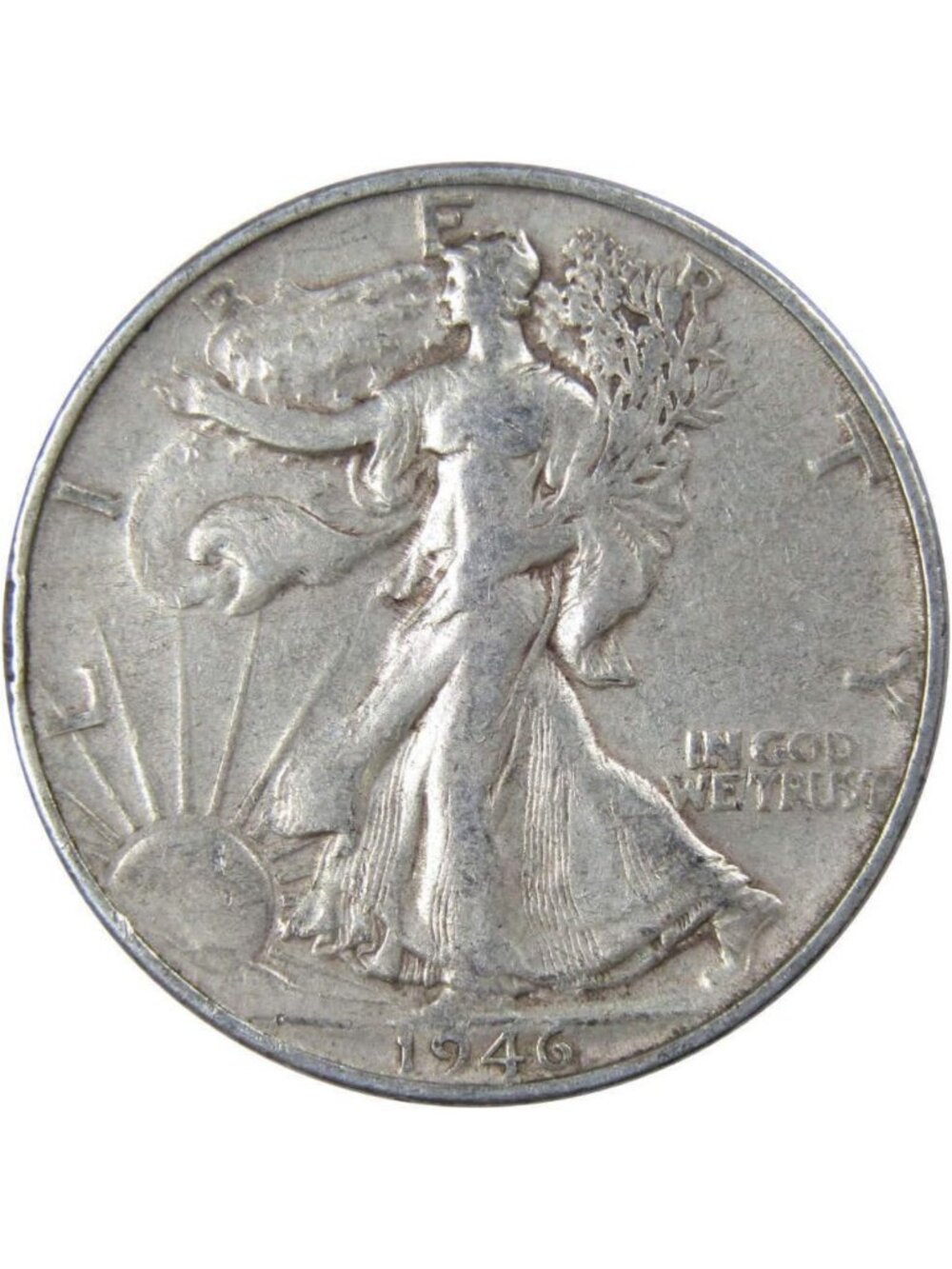 1946 Liberty Walking Silver Half Dollar Coin - Circulated 50c Collectible